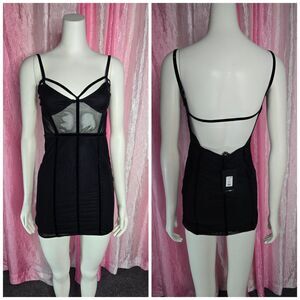 Fashion Nova Avenge Mesh Black Mini Clubwear Dress Size Medium NWT